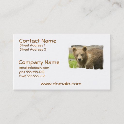 Customizable Grizzly Cub Business Cards