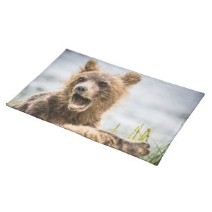 Grizzly Cubs Looking For Their Mum Cloth Placemat