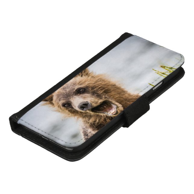 Grizzly Cubs Looking For Their Mum iPhone Wallet Case (Bottom)