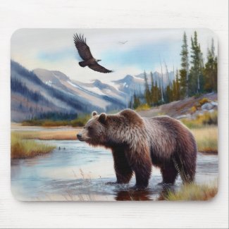 Grizzly Eagle Wildlife Mousepad