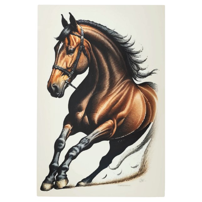 Grizzly horse metal print (Front)