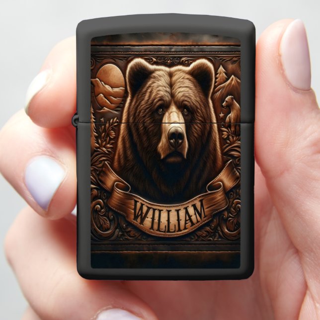Grizzly Majesty Zippo Lighter (In Hand)