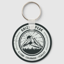 Grizzly Peak Colorado Hiking Skiing Travel  Keychain