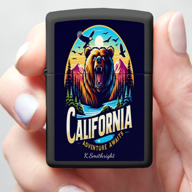 Grizzly Spirit West Coast California Sunset Zippo Lighter (In Hand)