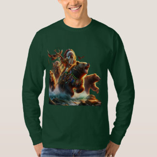 GrizzlyChief Riding Grizzly Bear T-Shirt