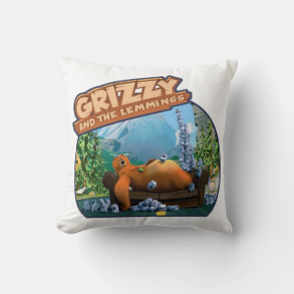 grizzy and lemming throw pillow