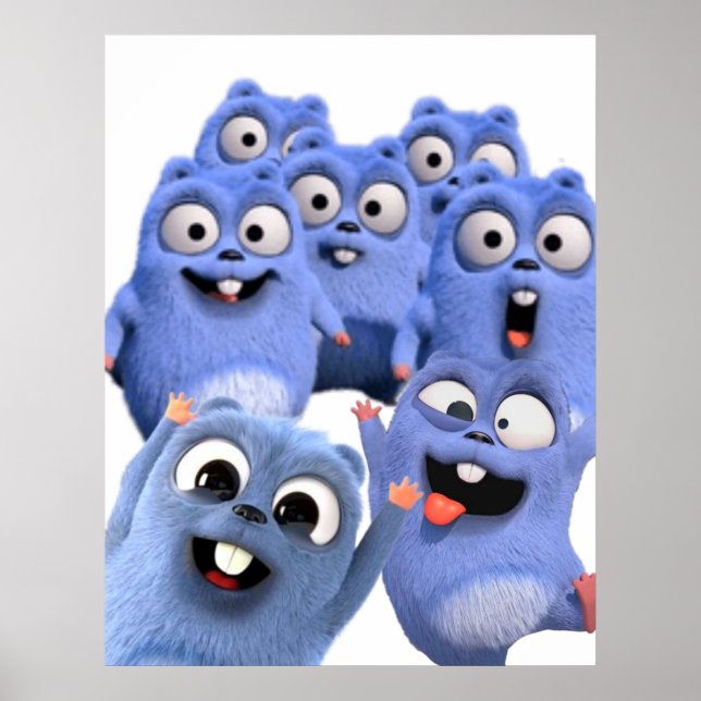 grizzy and the lemmings funny angry happy poster (Front)