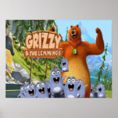 Poster Grizzy e Lemmings Kids Coleção Favorita