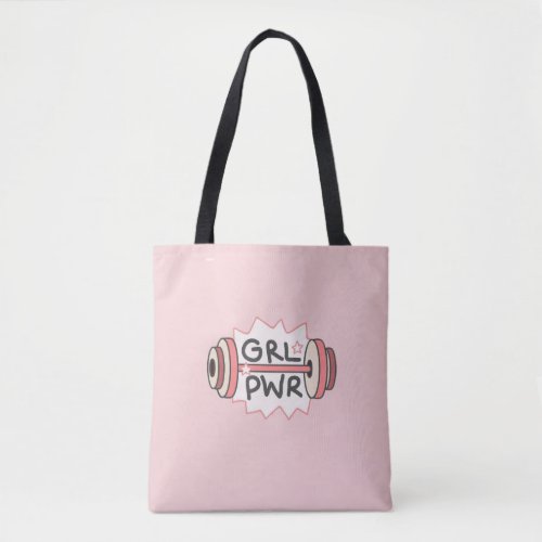  GRL PWR aesthetic pink tote bag