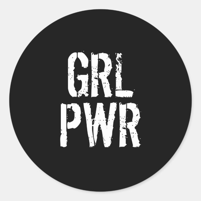 GRL PWR - CLASSIC ROUND STICKER (Front)
