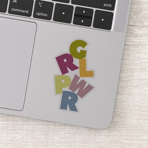 GRL PWR Colorful Letters Feminism Sticker