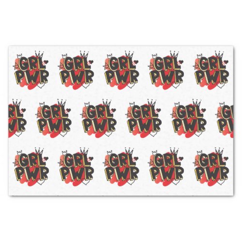 GRL PWR Crown  Hearts Tissue Paper