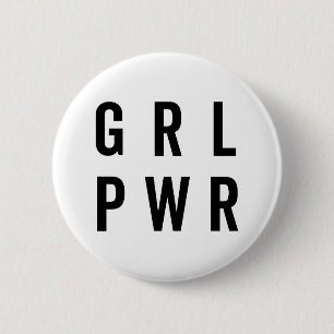 GRL PWR / Girl Power Feminist Quote Button