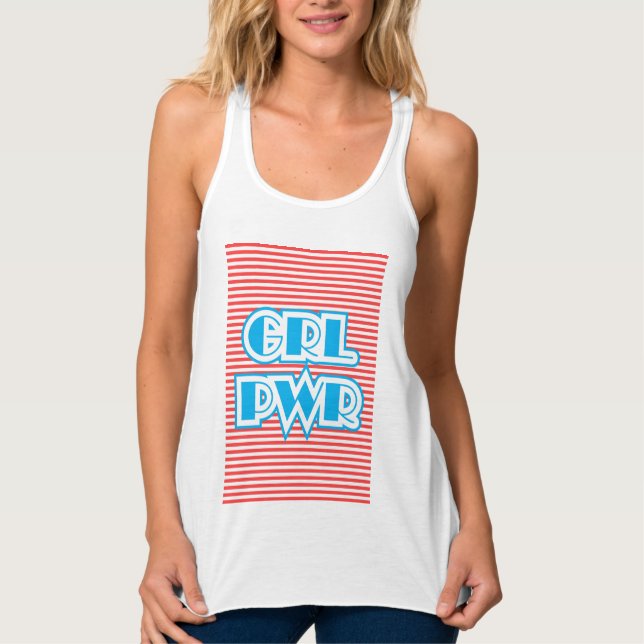 GRL PWR, Girl Power, girly shirt, funny typography Tank Top (Front)