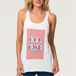 GRL PWR, Girl Power (red version), girly, funny, Tank Top