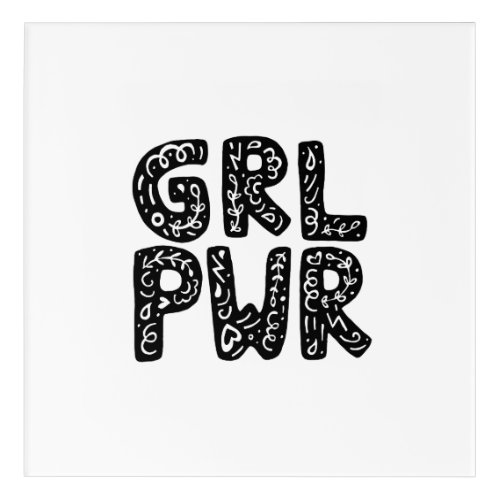 GRL PWR Girl Power Typography Art