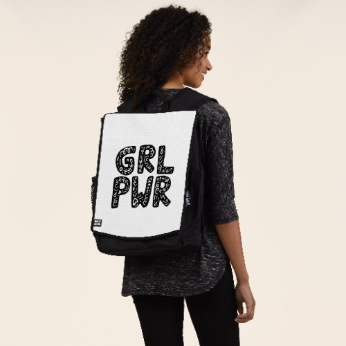 GRL PWR Girl Power Typography Art Backpack