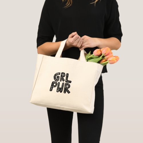 GRL PWR Girl Power Typography Art Mini Tote Bag