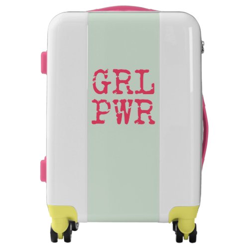 GRL PWR girlpower PINK YELLOW  GREEN Suitcase