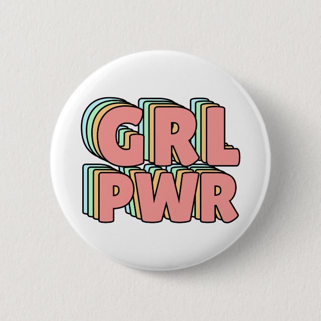 GRL PWR Pastel Button (Front)