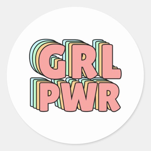 GRL PWR Pastel Classic Round Sticker