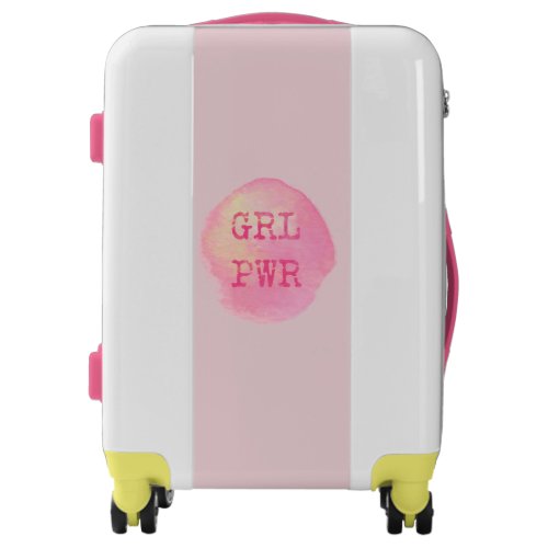 GRL PWR _ PINK  YELLOW LUGGAGE