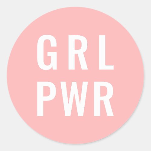GRL PWR Rose Classic Round Sticker