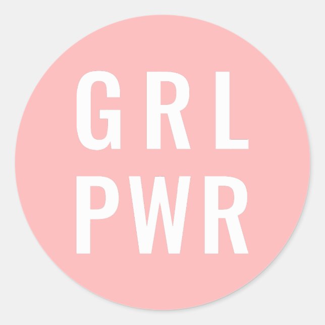 GRL PWR Rose Classic Round Sticker (Front)