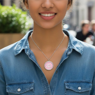 GRL PWR SILVER PLATED NECKLACE