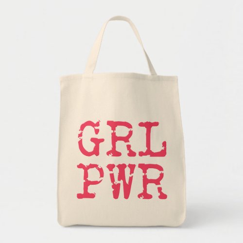 GRLPWR Girl Power _ Fun Hot Pink Typography Tote Bag