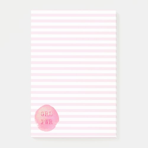 GRLPWR Girl Power _ Fun Pink  White Stripes  Post_it Notes