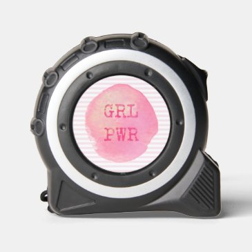 GRLPWR (Girl Power) - Fun Pink & White Stripes 