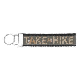 Grnge Take a Hike Typography Wrist Keychain