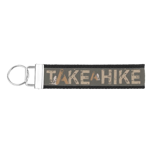 Grnge Take a Hike Typography Wrist Keychain (Keys on Left)