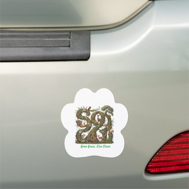 GRO GREEN LIVE CLEAN CAR MAGNET (In Situ)