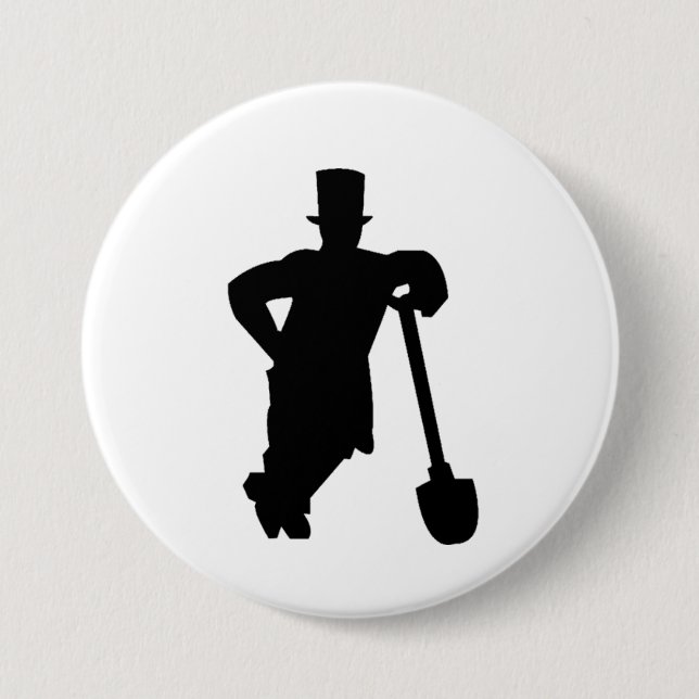 Grobar sa Lopatom  Button (Front)