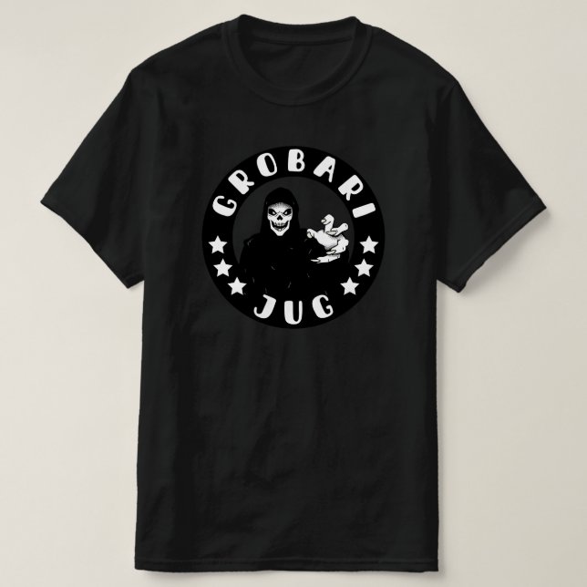 Grobari Jug Crno Beli Kosac Smrti T-Shirt (Design Front)
