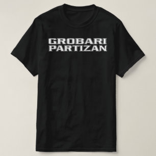 Grobari Partizan Crno Beli Tekst  T-Shirt