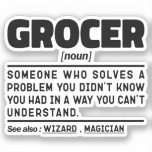 Grocer Noun Definition Grocery Minimalist Design Sticker