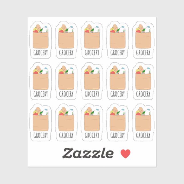 Groceries Bag Daily Shopping Planner  Sticker (Sheet)