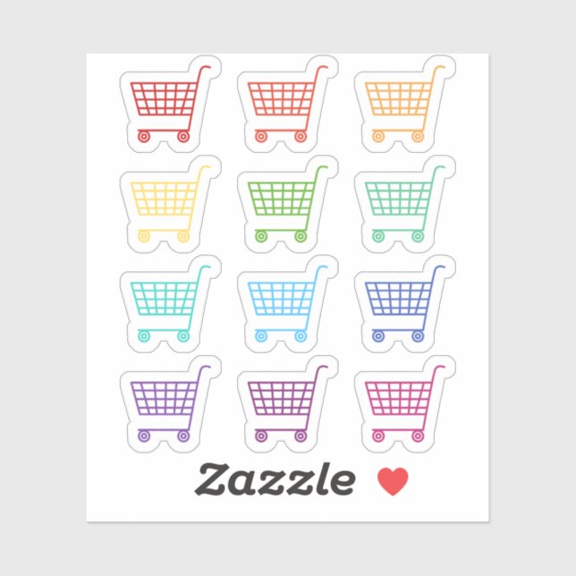 Groceries Day Shopping Cart Bujo Planner Calendar Sticker (Sheet)