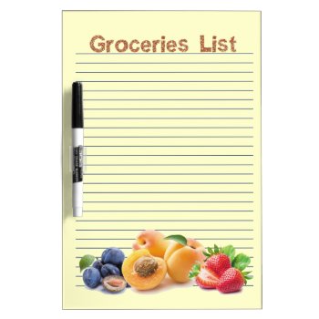 Groceries List 4  Dry Erase Board by Fiery_Fire at Zazzle