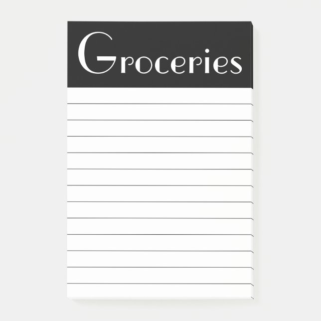 Groceries Post It Notes (Front)
