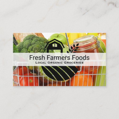 Groceries  Produce in Basket Business Card