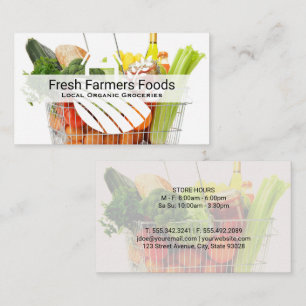 Groceries   Produce in Basket   Food Service Business Card