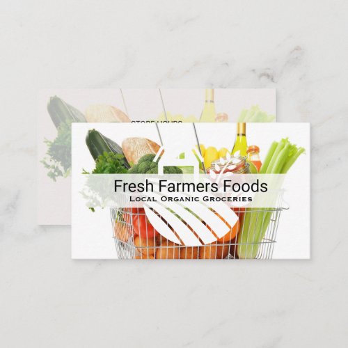 Groceries  Produce in Basket  Food Service Business Card