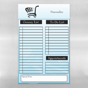 Grocery and To Do List Magnetic Dry Erase Sheet