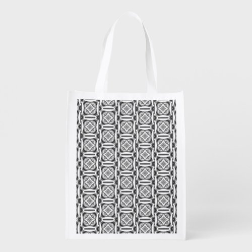 Grocery Bag in Greyscale Abstract Modern pattern