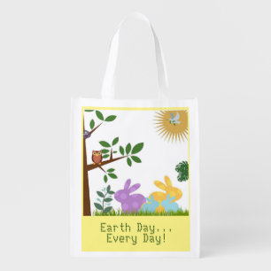 Grocery Bag or Gift Tote Earth Day Eco-friendly