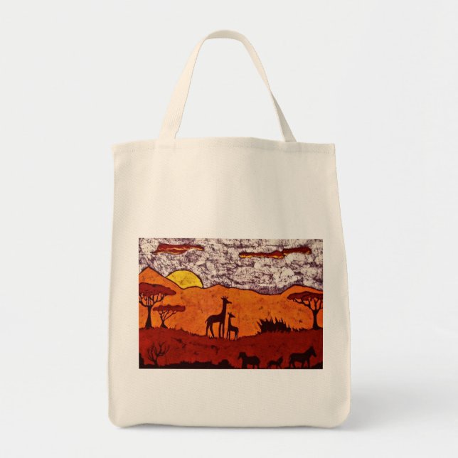 Grocery Bag with African Landscape (Front)